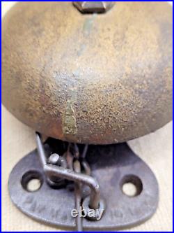 ANTIQUE VICTORIAN 3.75 INCH IRON FIRE BELL BOXING BELL TROLLY BELL 18OOs