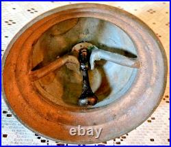ANTIQUE VICTORIAN BRASS BELL HEAVY 1lb 7.5ozs CAST IRON BASE MECHANISM