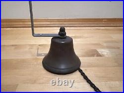 ANTIQUE VINTAGE BRASS OR BRONZE 5 DIAMETER BELL WITH MOUNT & CHAIN Great Ring