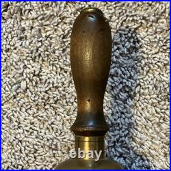 ATQ VTG Large Brass Hand Held Teacher School Bell 9 Tall 6 Wide Wooden Handle ATQ VTG Large Brass Hand Held Teacher School Bell 9 Tall 6 Wide Wooden Handle