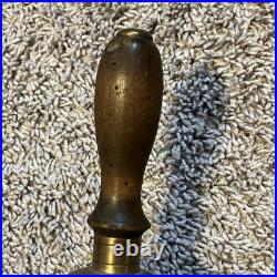 ATQ VTG Large Brass Hand Held Teacher School Bell 9 Tall 6 Wide Wooden Handle ATQ VTG Large Brass Hand Held Teacher School Bell 9 Tall 6 Wide Wooden Handle