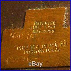 A Chelsea Ship's Bell Clock George E. Butler Pat#689899 Chelsea Boston not run