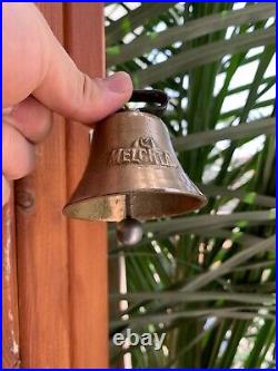Amazing Antique Bell Melchtal Souvenir Brass Cow Bell Primitive Swiss Made