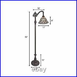 Amora Tiffany Floor Lamp Arched 62 Stained Glass Traditional White AM107FL11