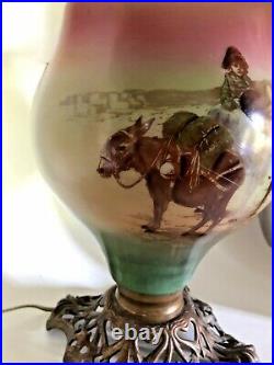 Ant. RARE GONE WITH THE WIND ELECRIFIED 25 PARLOR LAMP(GWTW)-Southwesterm Motif