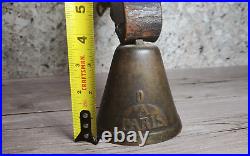 Antique 0 A Paris Bronze Cow Bell Cowbell & Cow Collar with Jingle Bells