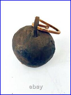 Antique 100 Year Old Metal Brass Handheld Bell In Very Good Condition