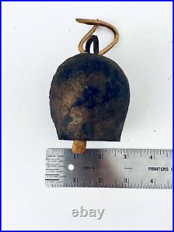 Antique 100 Year Old Metal Brass Handheld Bell In Very Good Condition