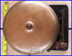Antique 10 Brass, Cast Iron, Wood Stryker, Boxing, Fire, School Bell