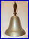 Antique 11.5 Xlarge Brass School Bell, Hand Held Wood Handle Loud