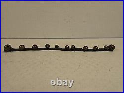 Antique 11 Graduated Brass Sleigh Bells On 35 Leather Strap