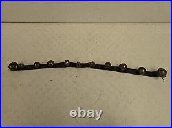 Antique 11 Graduated Brass Sleigh Bells On 35 Leather Strap