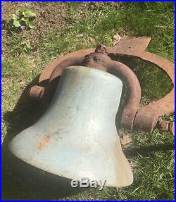 Antique 12 Bronze or Brass Bell Railroad Steam Train Hardware Tool Iron Yoke