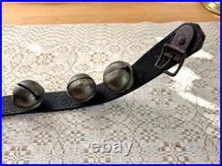 Antique 12 Crotal Bells On 40 Leather Strap all original