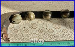 Antique 12 Crotal Bells On 40 Leather Strap all original