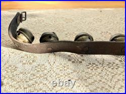 Antique 12 Crotal Bells On 40 Leather Strap all original