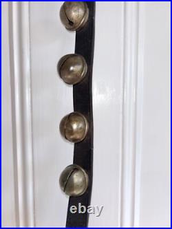 Antique 12 Crotal Bells On 40 Leather Strap all original