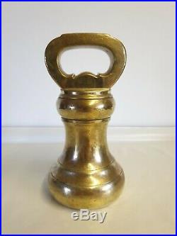 Antique 14lb Brass Bell Weight VR Scales/Door Stop