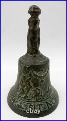 Antique 16th Century Flemish Bronze Table Bell Sit Nomen Domini Benedictum Antique 16th Century Flemish Bronze Table Bell Sit Nomen Domini Benedictum