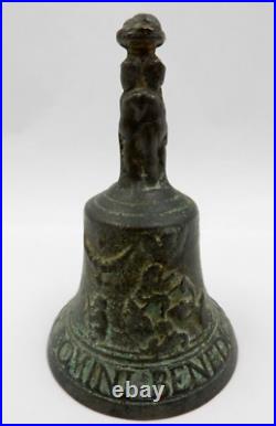 Antique 16th Century Flemish Bronze Table Bell Sit Nomen Domini Benedictum