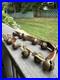 Antique 1800's Graduated Brass Christmas Horse Sleigh Bells 12 Leather Strap