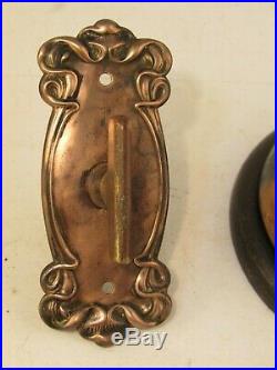 Antique 1800's SARGENT Japanned Brass Door Bell + Thumb Turn Working RING