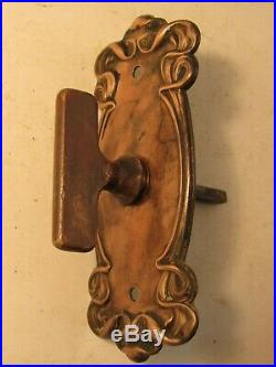 Antique 1800's SARGENT Japanned Brass Door Bell + Thumb Turn Working RING