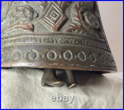 Antique 1800's Victorian solid heavy bronze Elizabethan Lady Bell boot clapper