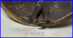 Antique 1800's Victorian solid heavy bronze Elizabethan Lady Bell boot clapper