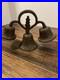 Antique 1811 Bronze/cast Iron Monastery Or Vintage 3 Bells In Working Condition