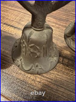 Antique 1811 Bronze/cast Iron Monastery Or Vintage 3 Bells In Working Condition