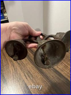 Antique 1811 Bronze/cast Iron Monastery Or Vintage 3 Bells In Working Condition
