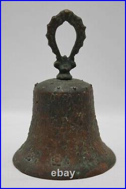 Antique 1811 Mexico Independence Bronze Hand Bell 6.75 Church Mission Virgin