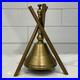Antique 1870s Brass Push Button Hotel Front Desk Call Bell Tripod Stand