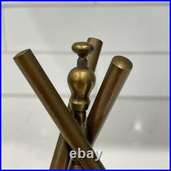 Antique 1870s Brass Push Button Hotel Front Desk Call Bell Tripod Stand