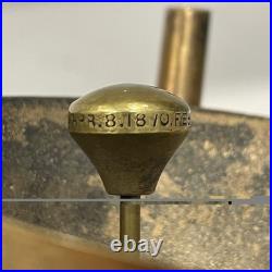 Antique 1870s Brass Push Button Hotel Front Desk Call Bell Tripod Stand