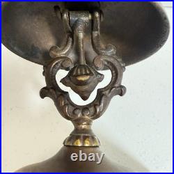 Antique 1870s Victorian Brass Marble Bell Reception Desk Service Shop