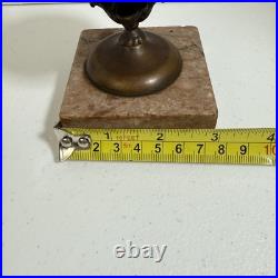 Antique 1870s Victorian Brass Marble Bell Reception Desk Service Shop