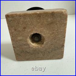 Antique 1870s Victorian Brass Marble Bell Reception Desk Service Shop