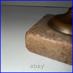 Antique 1870s Victorian Brass Marble Bell Reception Desk Service Shop