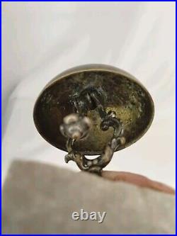 Antique 1870s Victorian Brass Marble Bell Reception Desk Service Shop Dated 1874