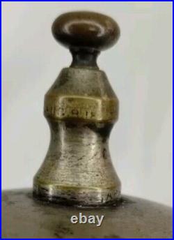 Antique 1870s Victorian Brass Marble Bell Reception Desk Service Shop Dated 1874