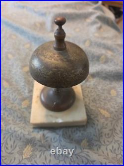 Antique 1875 Victorian Style Brass Hotel Library Store Desk Counter Service Bell