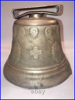 Antique 1878 Saignelegier Chiantel Fondeur SWISS COW BELL 6 Brass Authentic XL