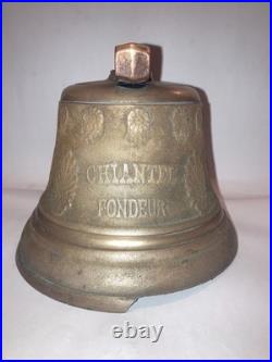 Antique 1878 Saignelegier Chiantel Fondeur SWISS COW BELL 6 Brass Authentic XL