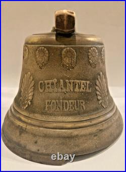 Antique 1878 Saignelegier Chiantel Fondeur SWISS COW BELL 6 Brass Authentic XL