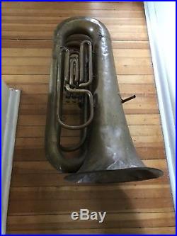 Antique 1880s Besson Prototype Tuba England / C Fisher NY 39.5 Tall 16 Bell