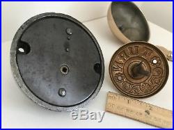 Antique 1891 Victorian Cast And Brass Thumb Twist Door Bell Works Fully Restored