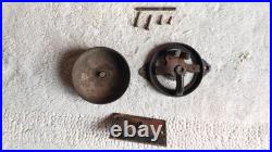 Antique 1899 Patent Cast Iron Brass Door Bell Hand Crank