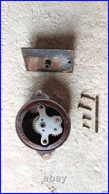 Antique 1899 Patent Cast Iron Brass Door Bell Hand Crank